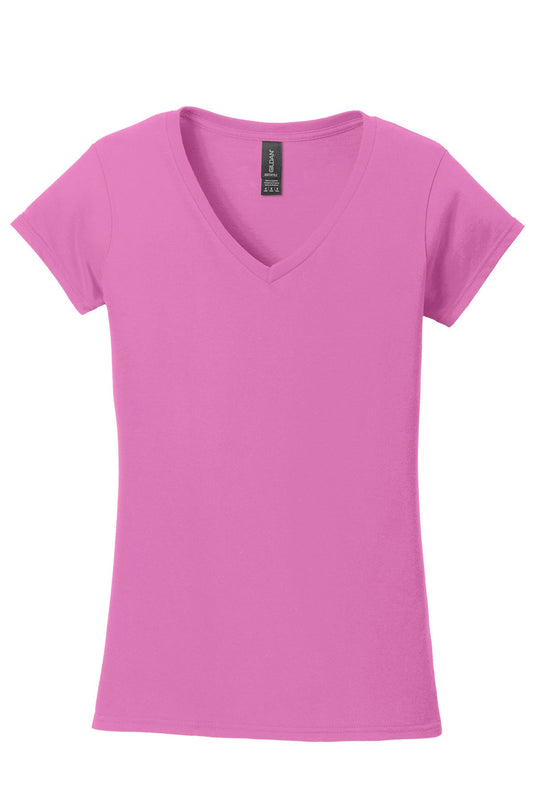 Gildan Softstyle® Ladies 64V00L Fit V-Neck T-Shirt Ad Small / Azalea