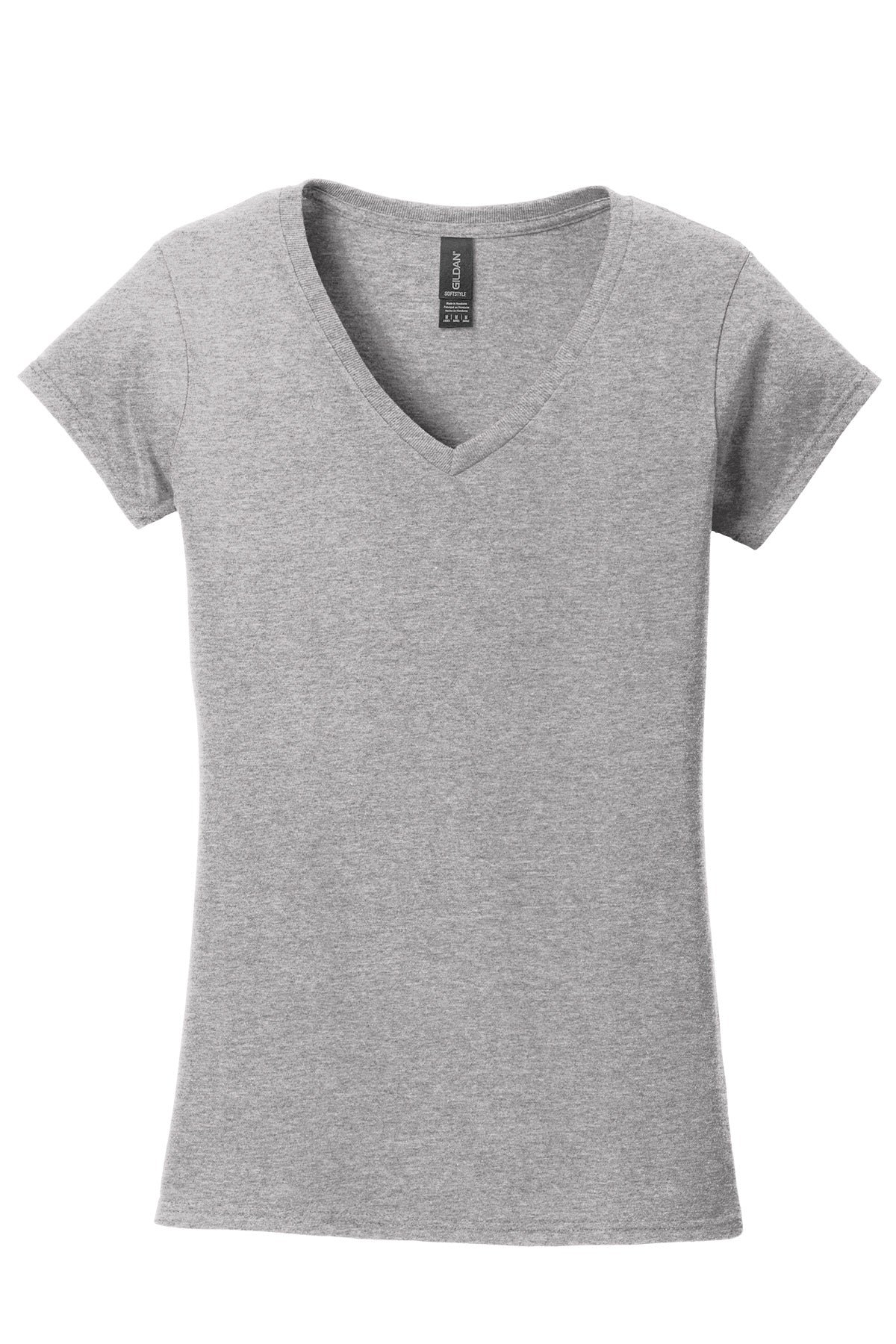 Gildan Softstyle® Ladies 64V00L Fit V-Neck T-Shirt Ad Small / Sport Gray