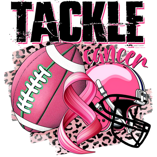 BREAST CANCER PRINT 11 - football Tackle Cancer