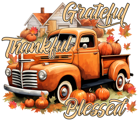 FALL PRINT 26 - Grateful Thankful Blessed Vintage Truck