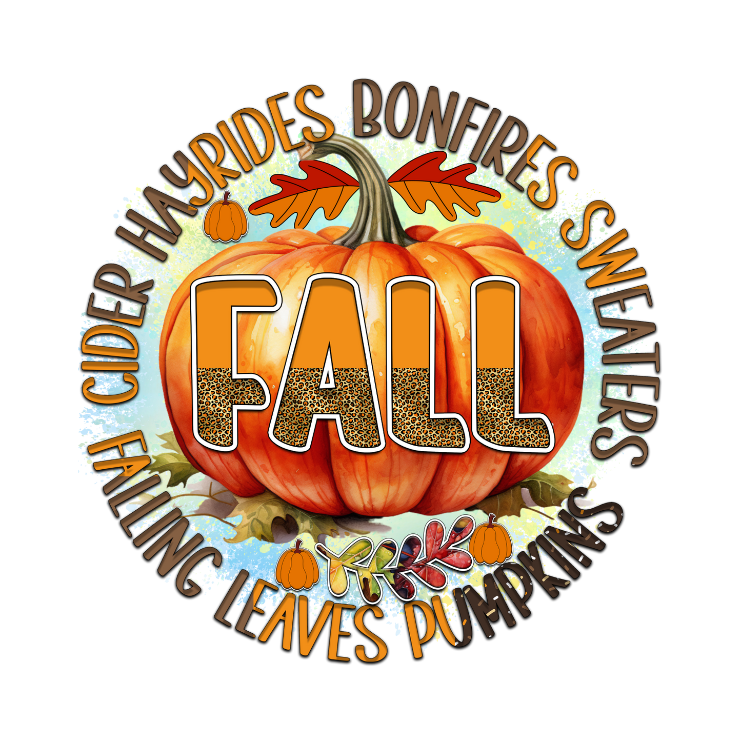 FALL PRINT 29 - Fall Cider hayrides bonfires sweaters falling leaves pumpkins
