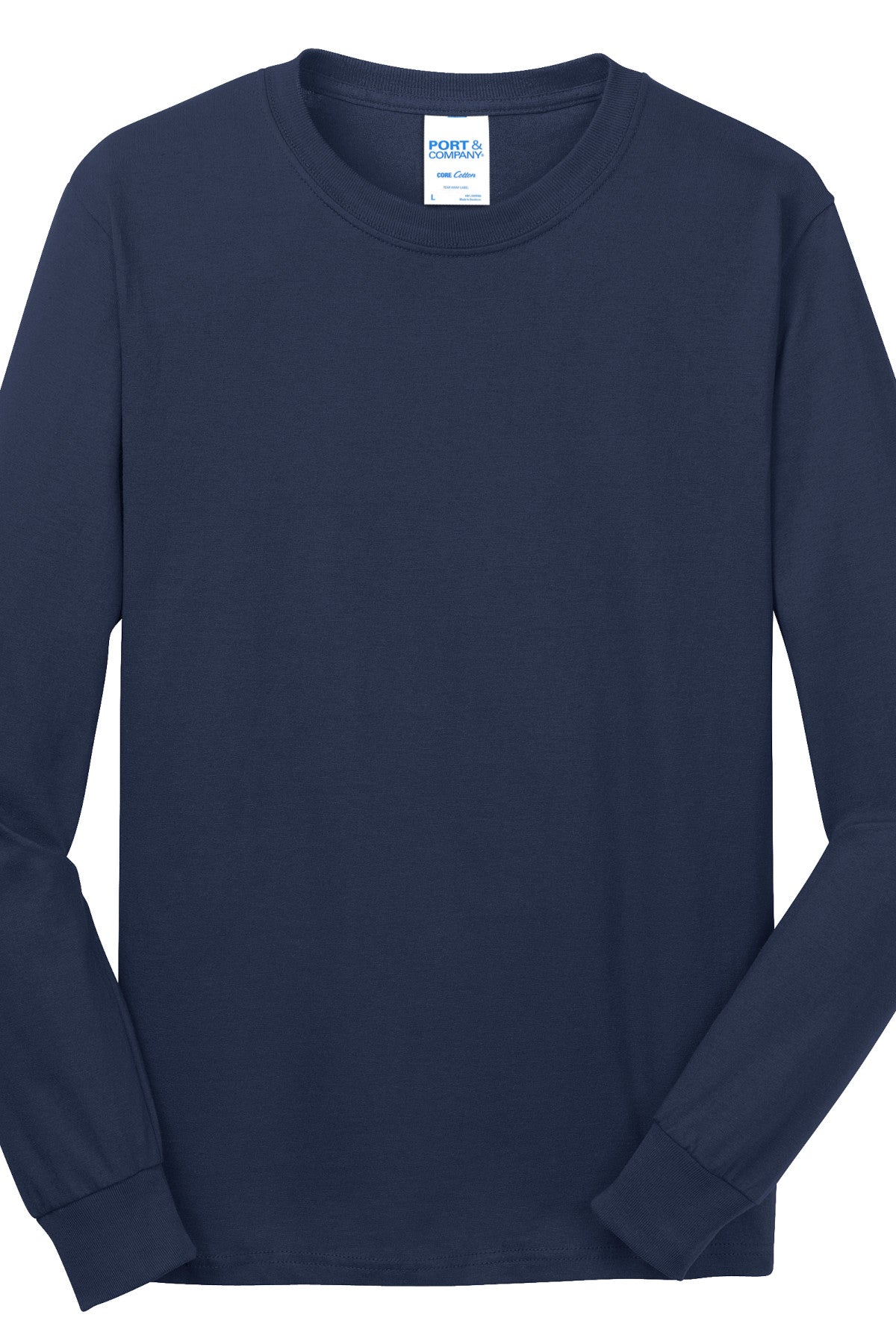 Port & Company® Pc54Ls Long Sleeve Cotton T-Shirt Ad Small / Navy