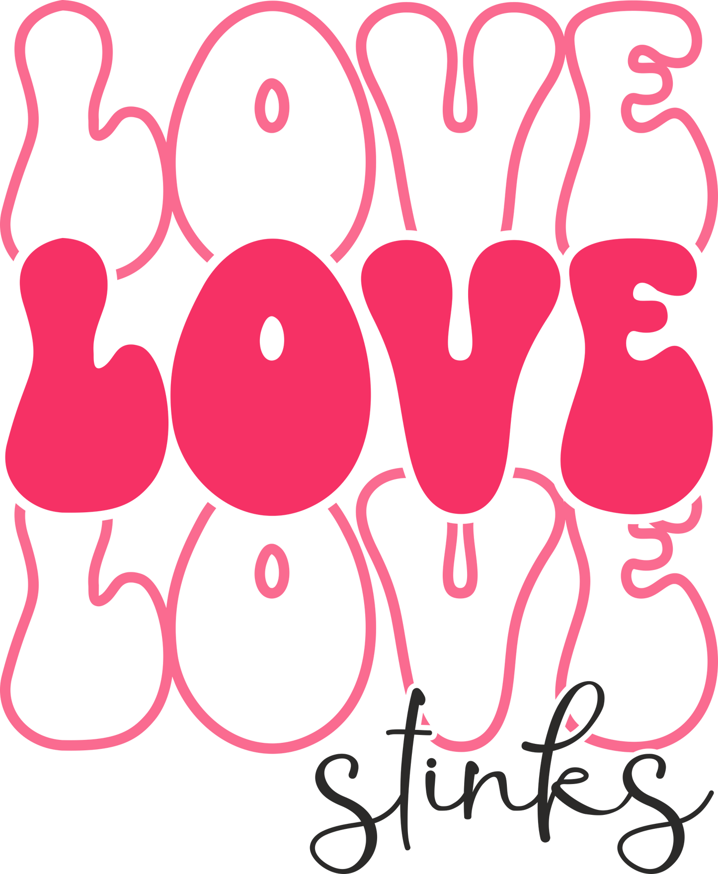 VALENTINE'S DAY PRINT 173 - love love love stinks