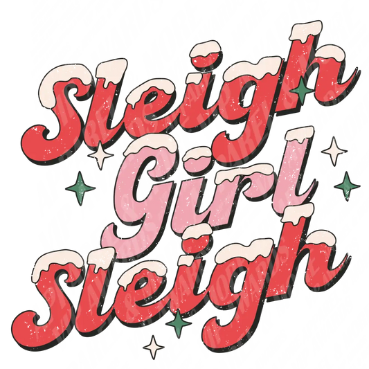 Christmas Print 2 - Sleigh Girl Distressed