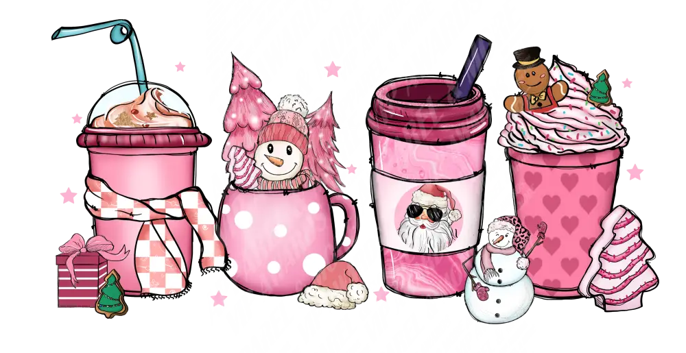 Christmas Print 267 - Pink Cups