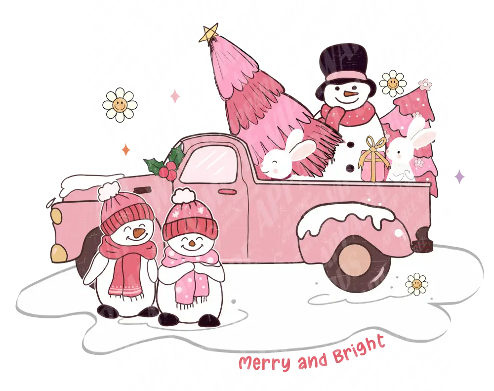 Christmas Print 276 - Pink Truck