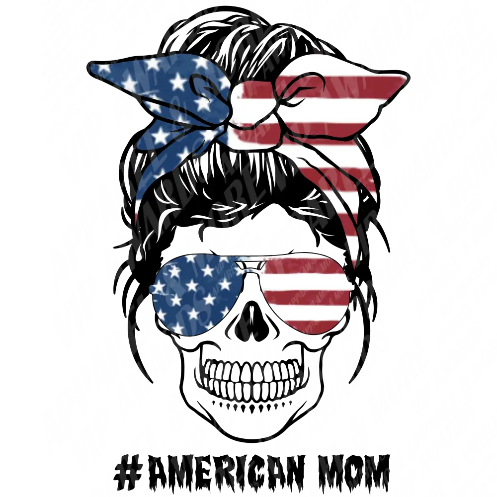 Patriotic Print 1 - Mom Life Skull American Sunglasses