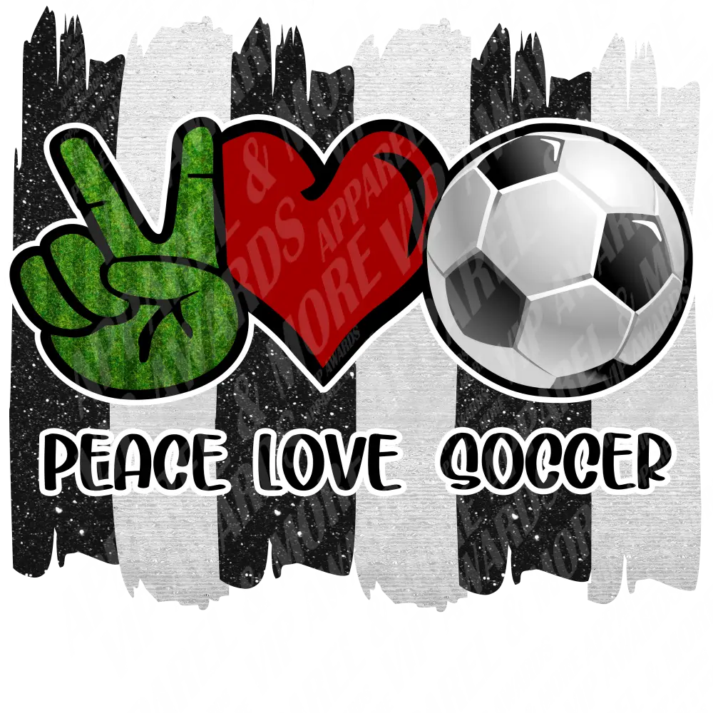 Soccer Print 27 - Peace Love Soccer Png