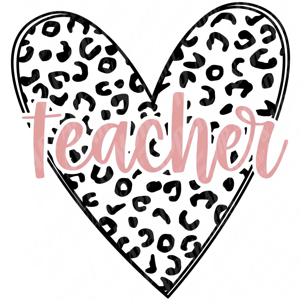 Teacher Print 8 - Teacher Leopard Print Heart